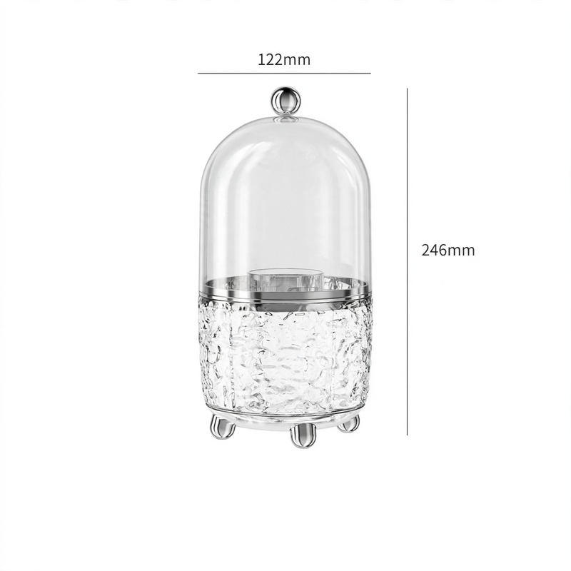 Rotatable cosmetic organizer with dust protection, 8 L