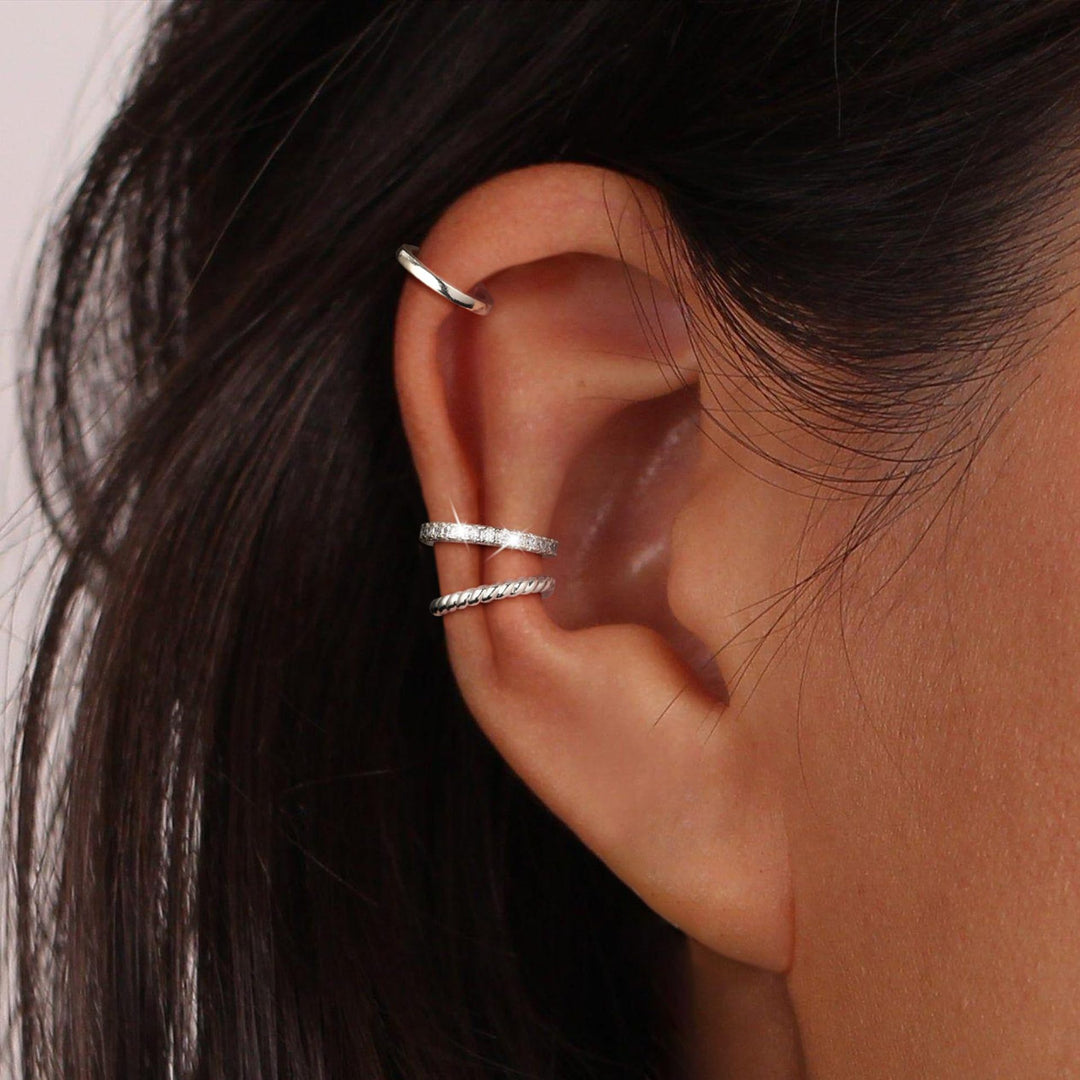 Copper ear clip, geometric design