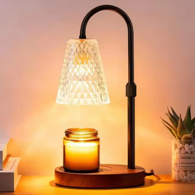 Wood aroma wax melting lamp, conical, dimmable