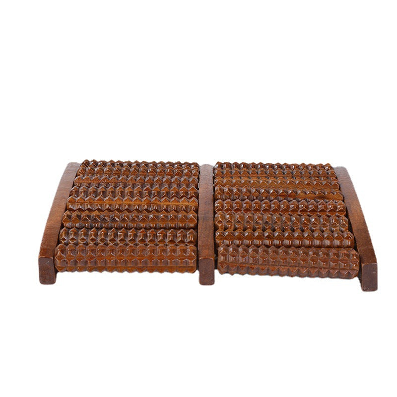 ALPENHAUCH - Foot massage roller made of real wood with acupressure mat