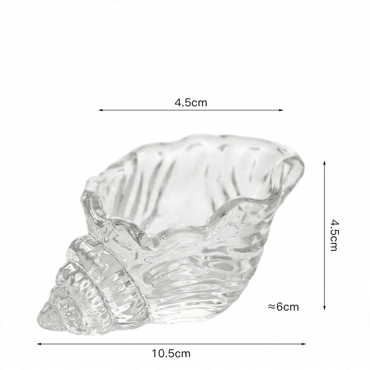 Glass candle holder shell shape, high borosilicate glass