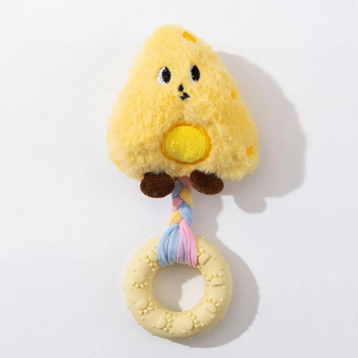 Dog toy with squeaker and dental care