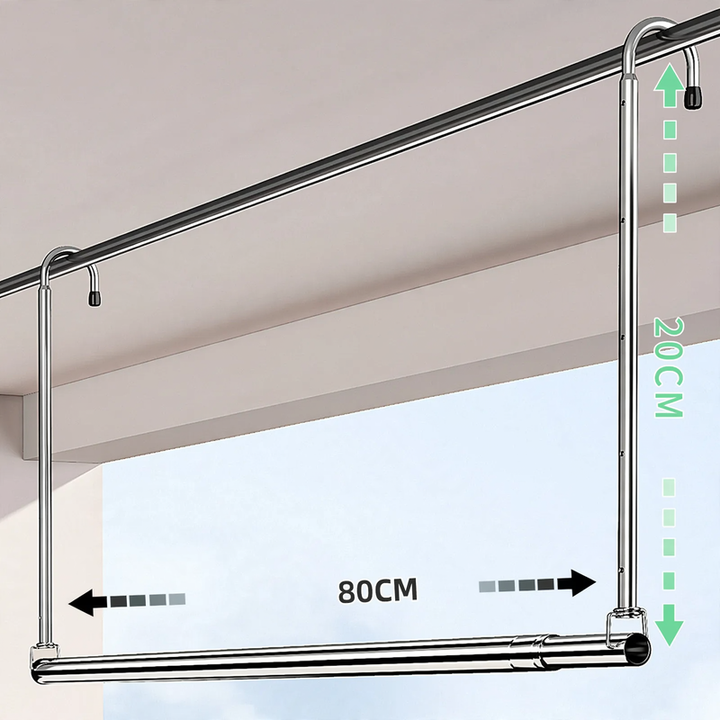 Retractable clothesline made of stainless steel