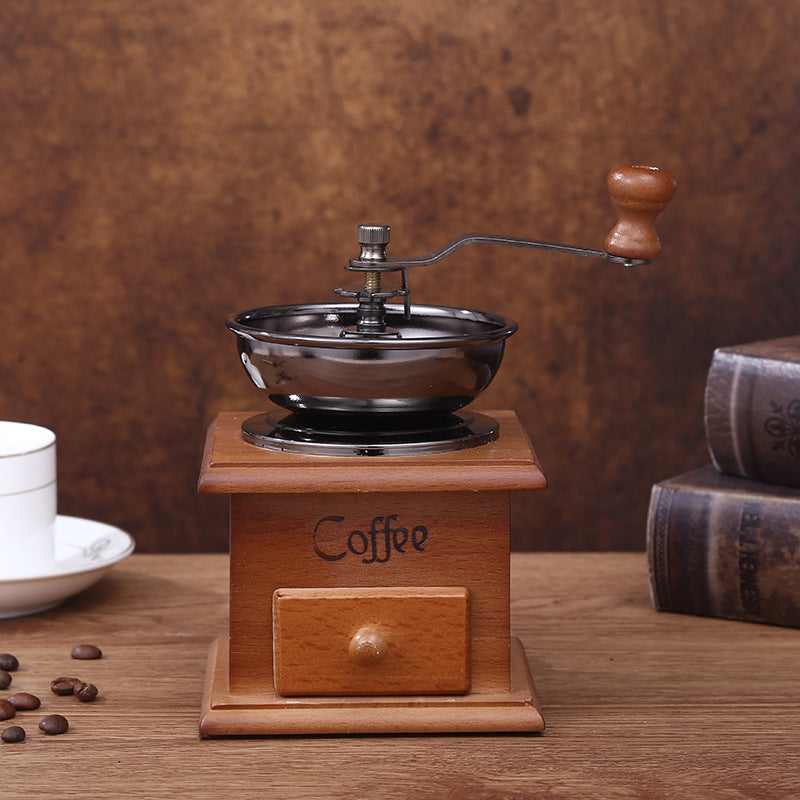 Hand coffee grinder with CNC grinding mechanism and brush