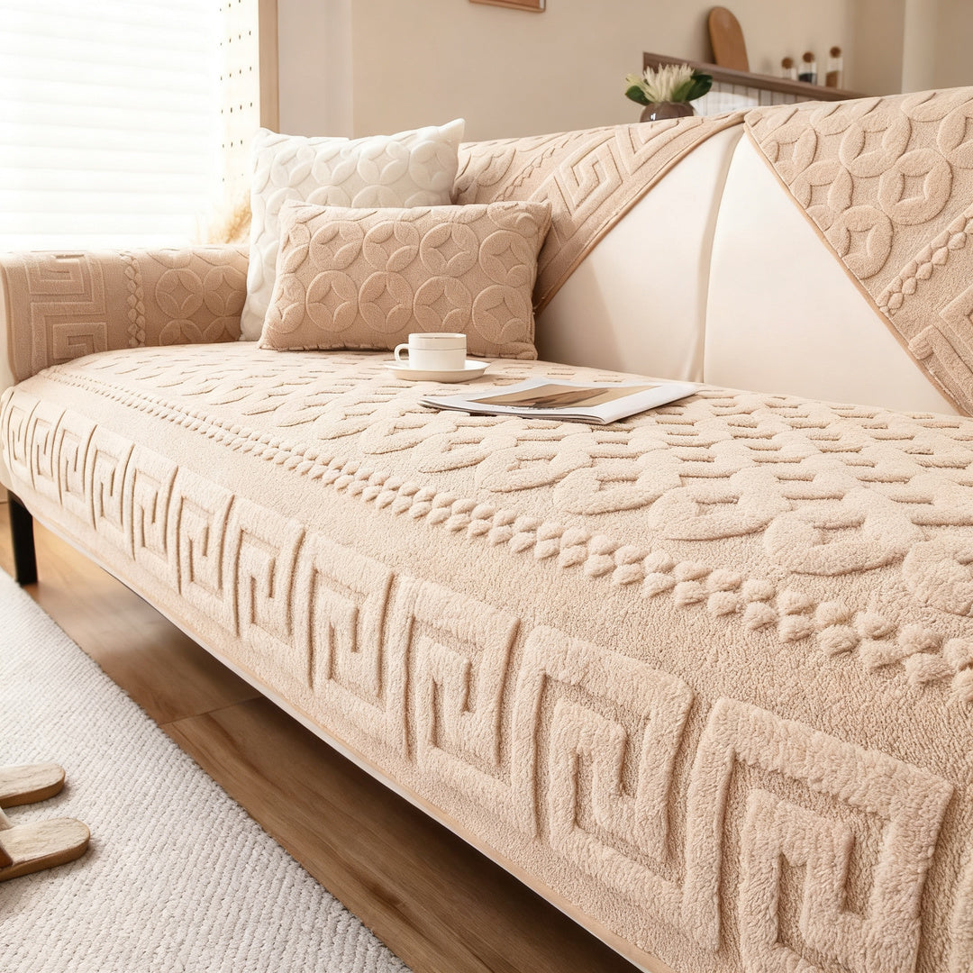 Fleece sofa cushion, non-slip