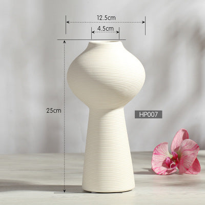 Ceramic flower vase, modern, white