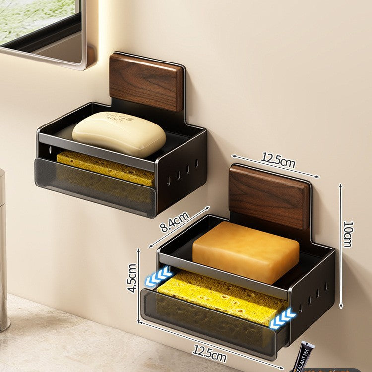 Wall-mounted soap dish made of aluminum, drill-free