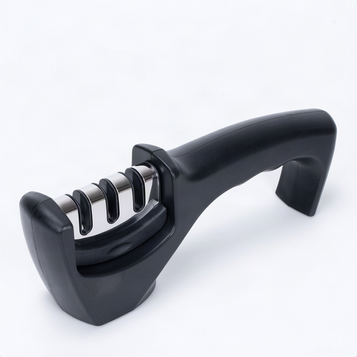 Knife sharpener with removable sharpening stone