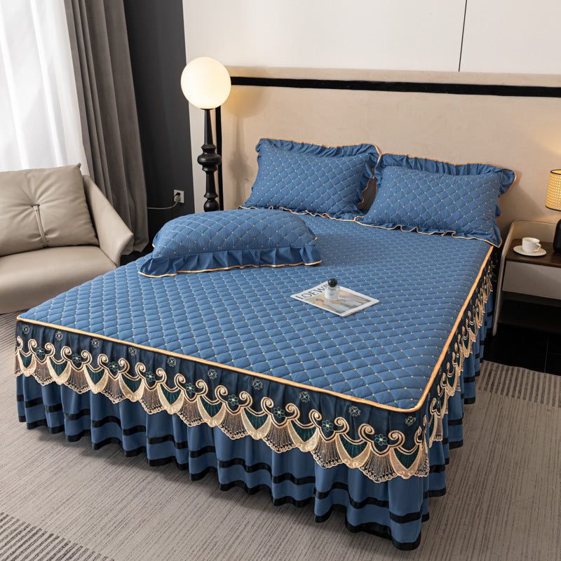 Bed skirt with ruffles, cotton, 1.8 m bed
