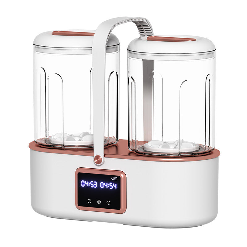 Portable double washing machine with battery, wireless