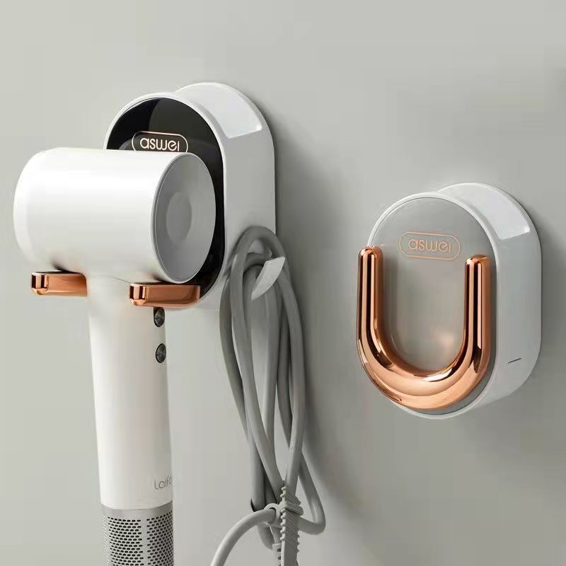 Hair dryer wall holder, foldable, no drilling