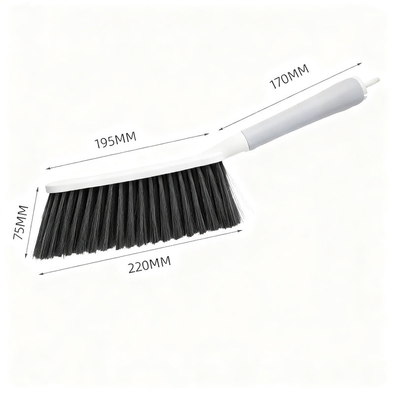 Bed brush with long handle, soft bristles