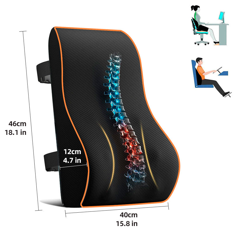 Ergonomic lumbar support made of memory foam