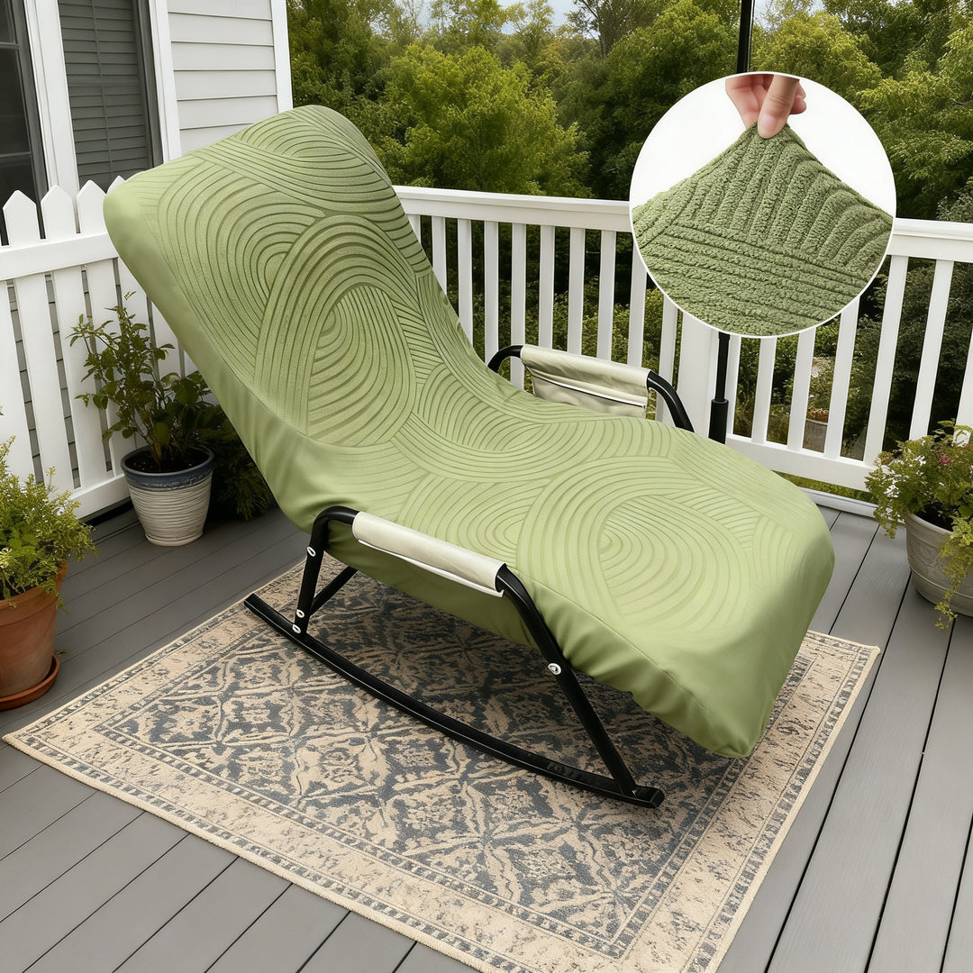 Elastic lounge chair cover, solid color, single seat