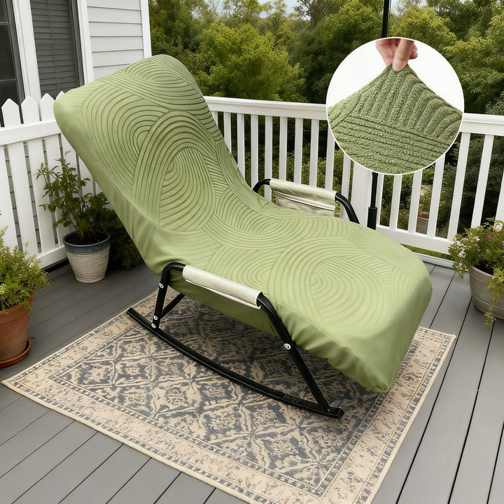 Elastic lounge chair cover, solid color, single seat