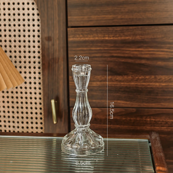 Glass candle holder in Nordic design