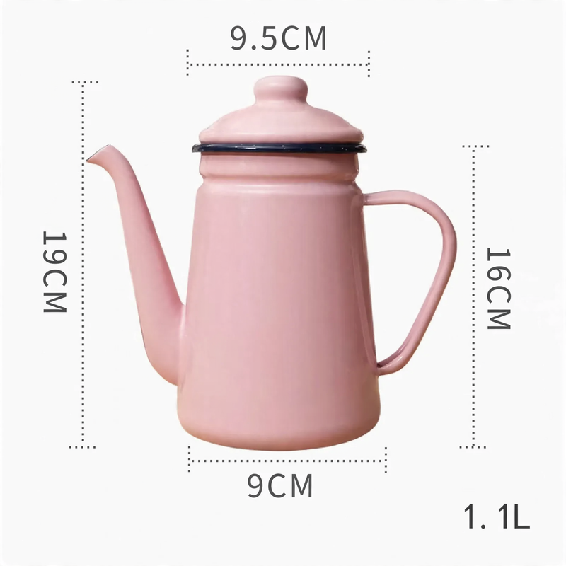 Enamel kettle, 1.1 L, for all stove types