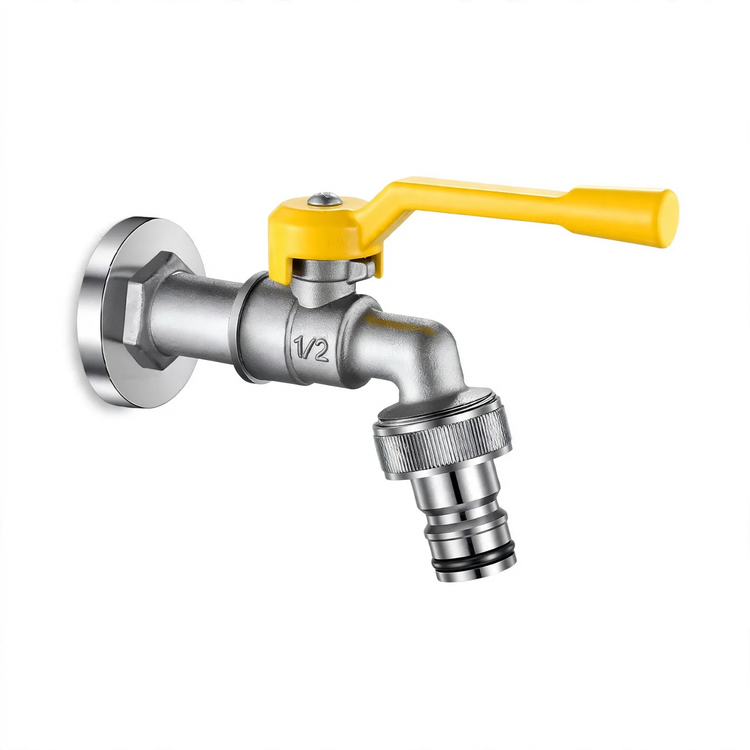 Outdoor faucet with double outlet, frost-proof