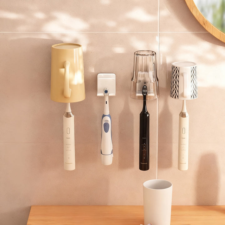 Toothbrush holder with lid, ABS, wall-mounted