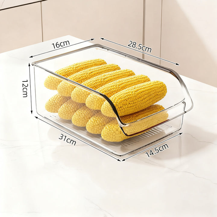 Refrigerator drawer made of PET with drain grid