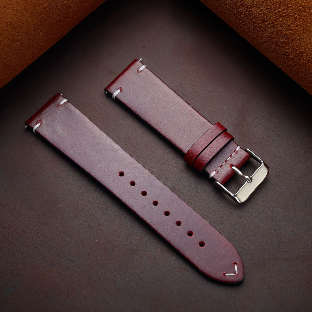 Vintage leather watch strap made of cowhide