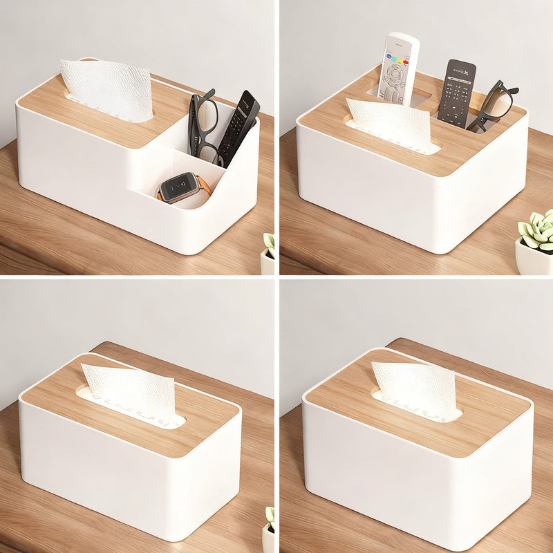 Tissue box with storage function