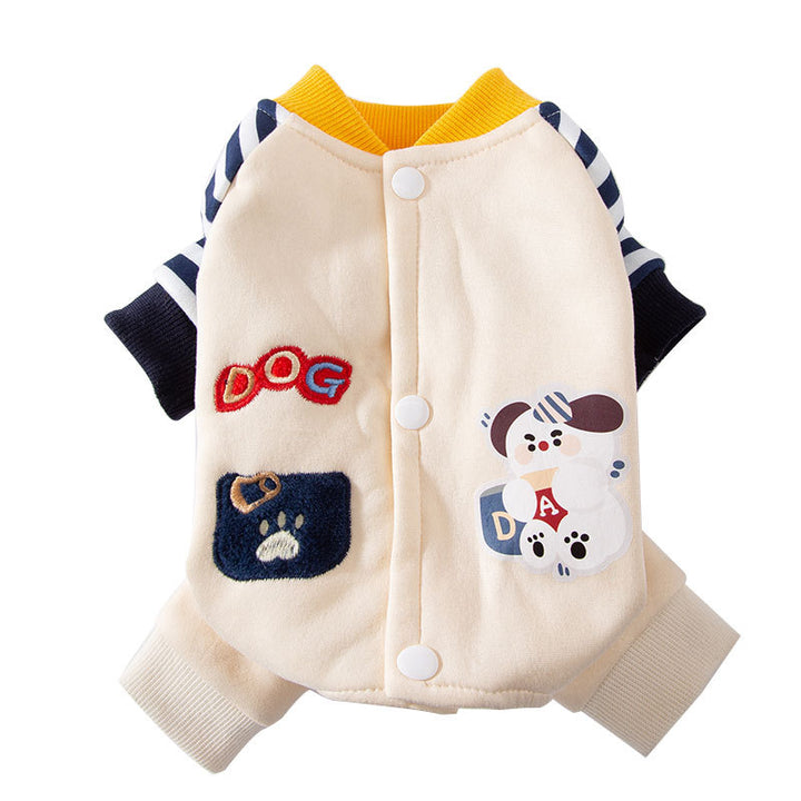 Four-legged hooded sweatshirt for small dogs