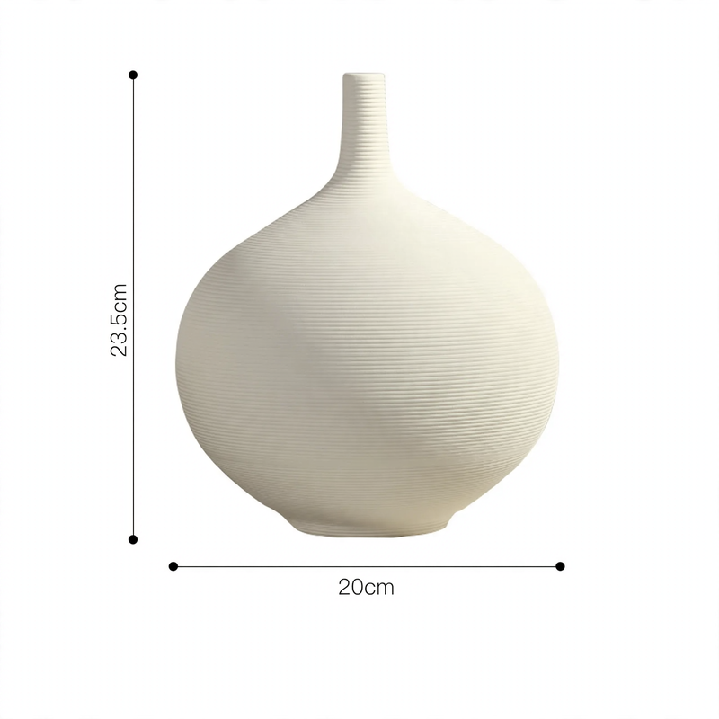 Ceramic flower vase, modern, white