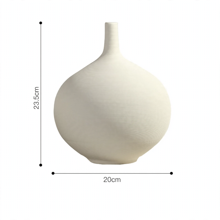 Ceramic flower vase, modern, white