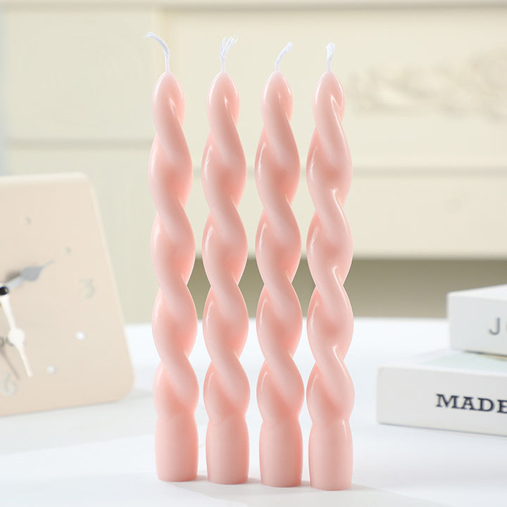 Scented candle in spiral shape made from soy wax