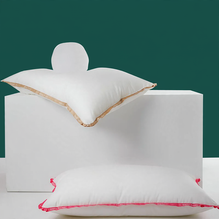 Flat neck support pillow with soybean fiber