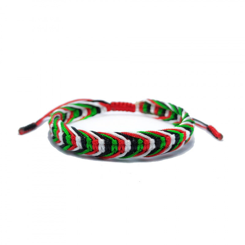 Hand-knotted rope bracelet in red
