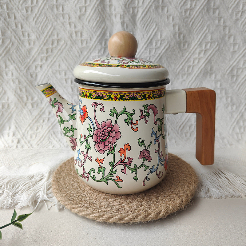 Enamel Coffee Pot with Gooseneck, 1.2–1.5 L