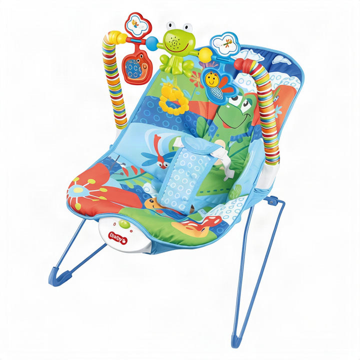 Baby bouncer with music and toys, from birth