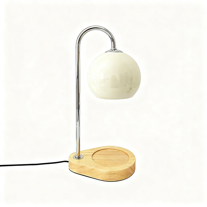 Wood aroma wax melt lamp with metal shade
