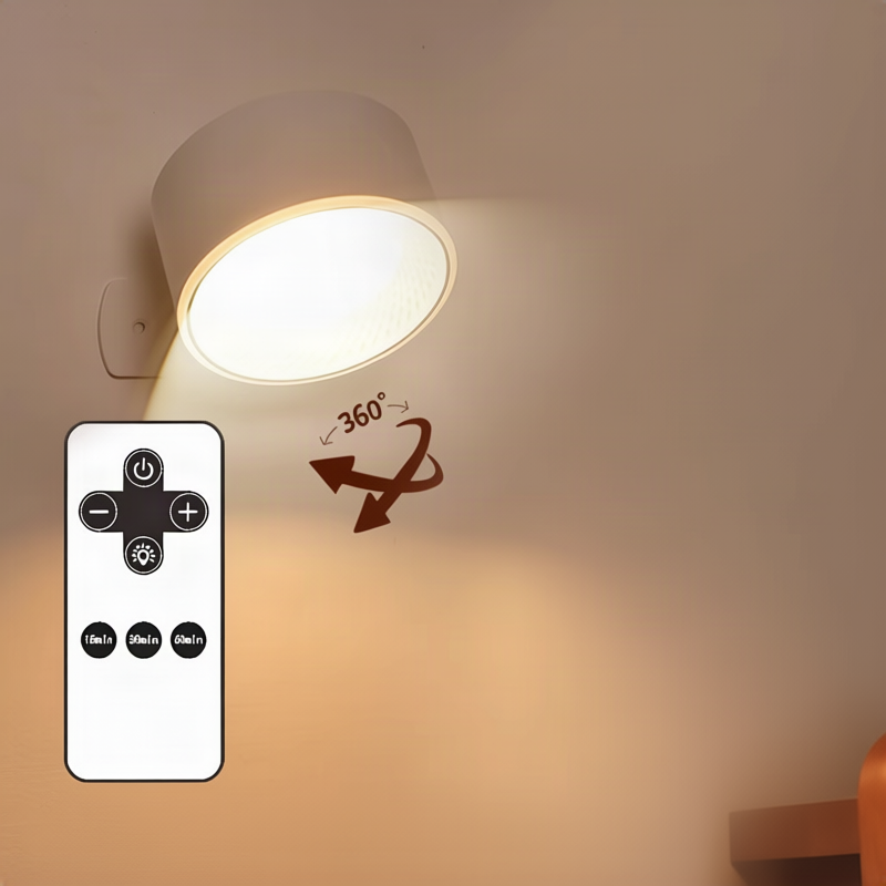 LED wall lamp with remote control and color selection