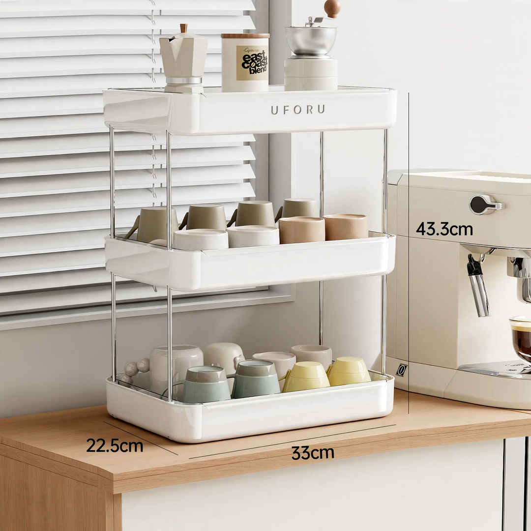 Table top for cups with drip tray, multilayer