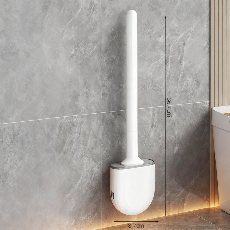 Silicone toilet brush, wall-mounted