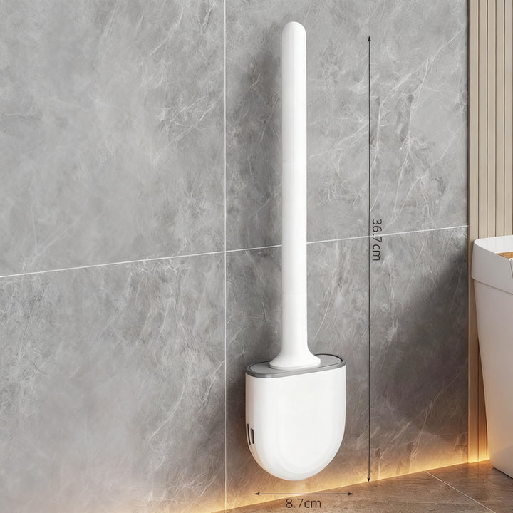 Silicone toilet brush, wall-mounted