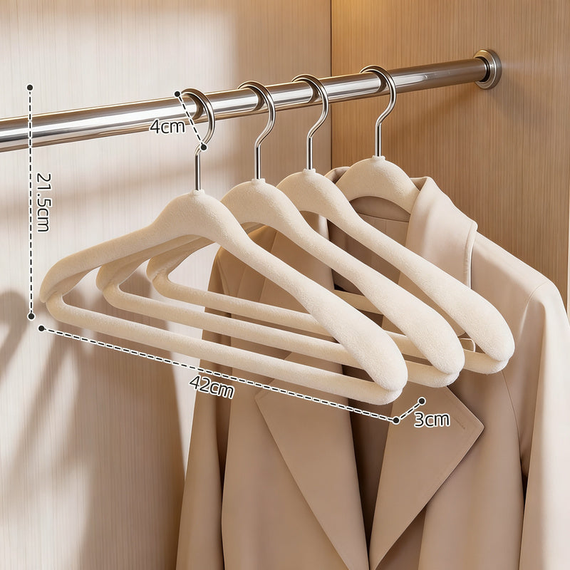 Flocked hangers, non-slip, wide shoulders