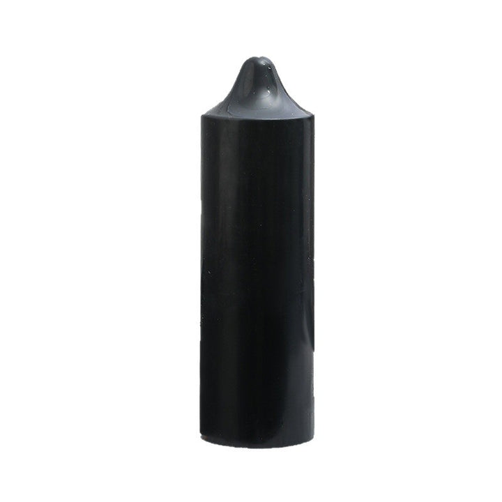 Black scented candle, cylinder with tip, 5×5 to 5×20 cm