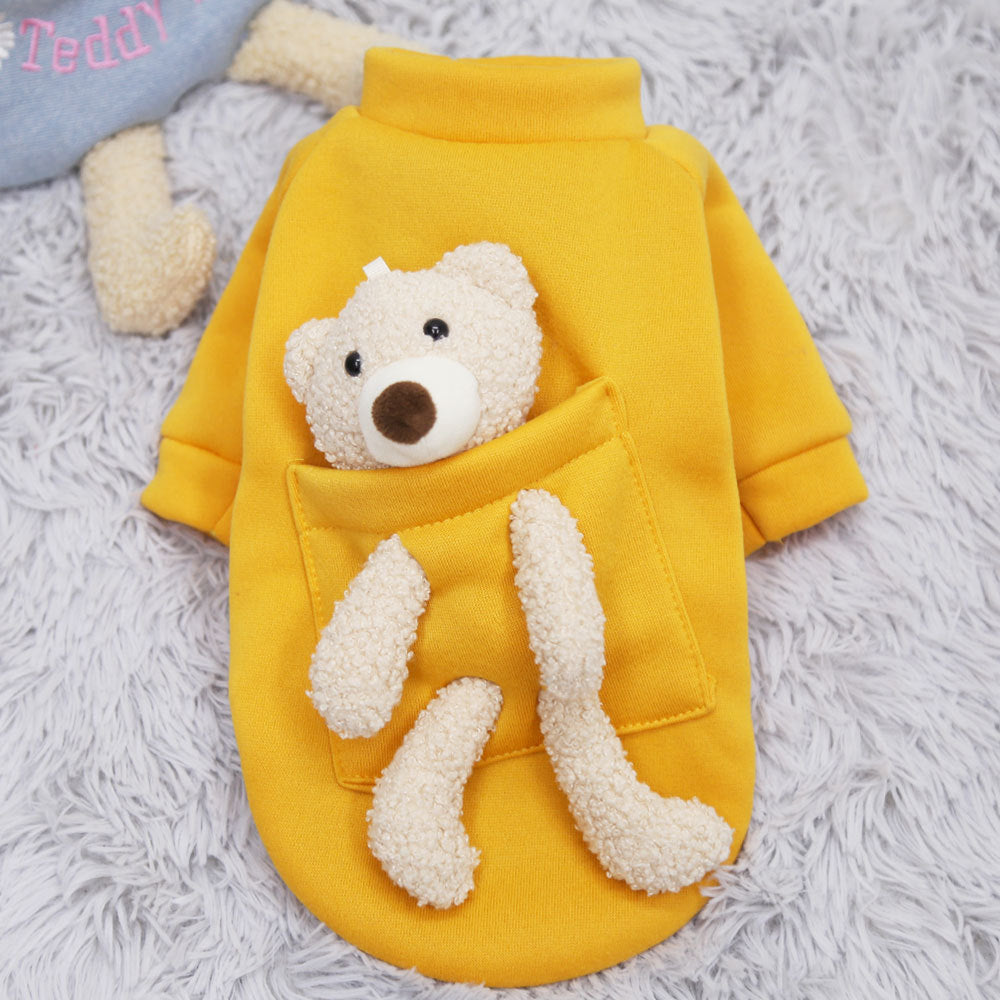Fleece pullover for small dogs and cats with striped pattern