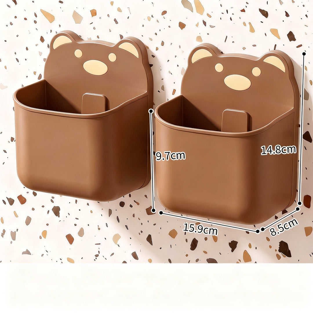 Wall-mounted storage box with drain