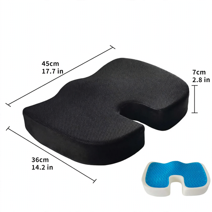 Gel seat cushion with memory foam, 45×36×7 cm