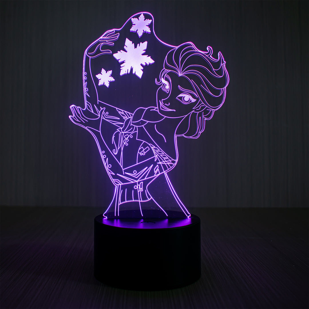 3D night light with acrylic shade, 7 colors LED
