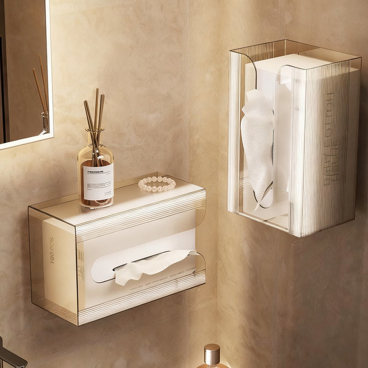 Wall-mounted tissue dispenser made of plastic