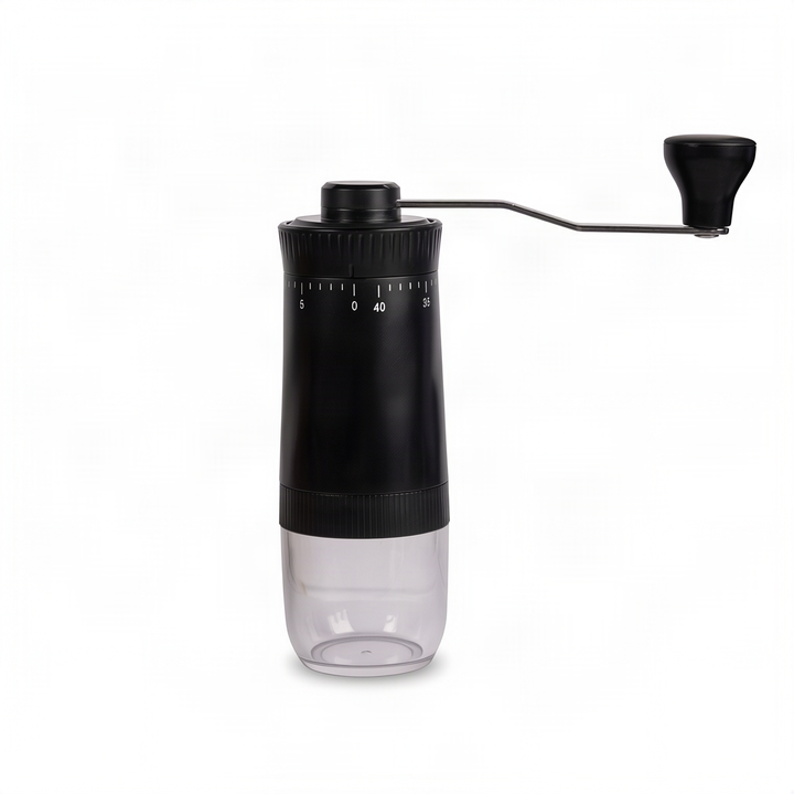 Manual coffee grinder with ceramic grinding mechanism, stainless steel