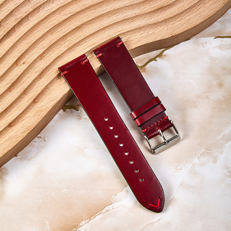 Vintage leather watch strap made of cowhide