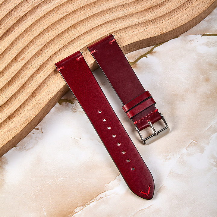 Vintage leather watch strap made of cowhide