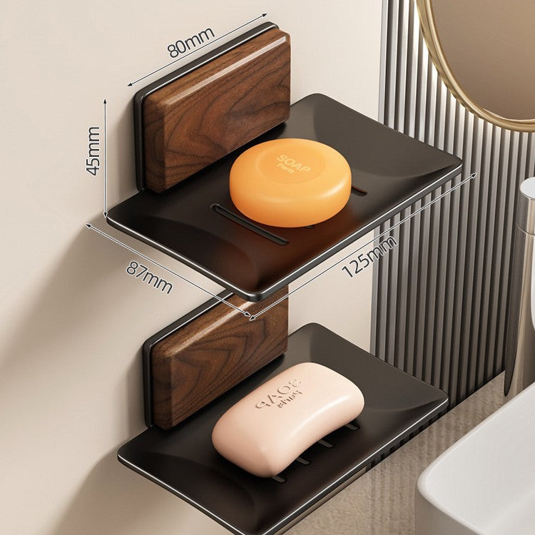 Wall-mounted soap dish made of aluminum, drill-free